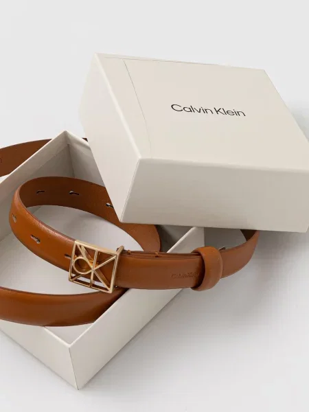 Calvin Klein pasek brązowy