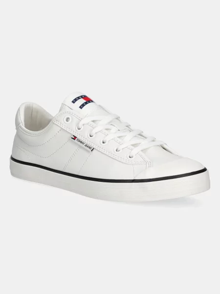 Ниски кецове Tommy Jeans VULCANIZED BUMPER бяло