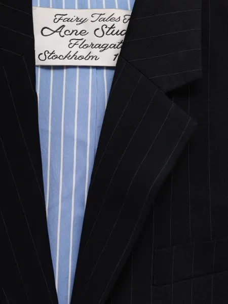 Dungat subțire sacou Acne Studios cu un singur rând de nasturi albastru