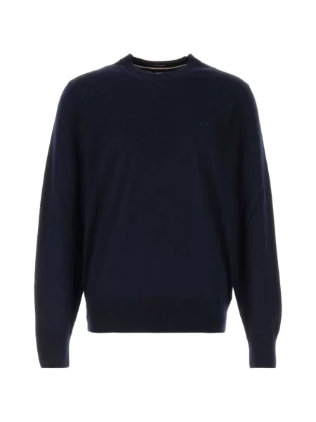Pulover Boss cu broderie de lână albastru