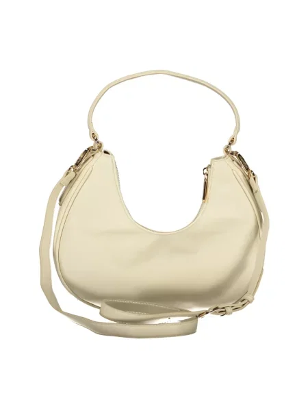 Lniana torebka Valentino Bags beżowa