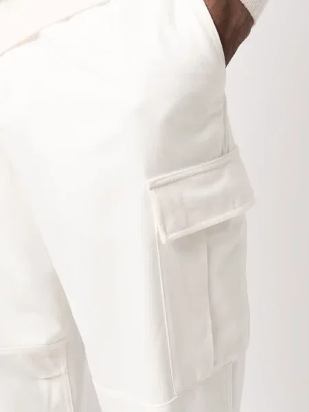 Pantaloni cargo Brunello Cucinelli conici alb