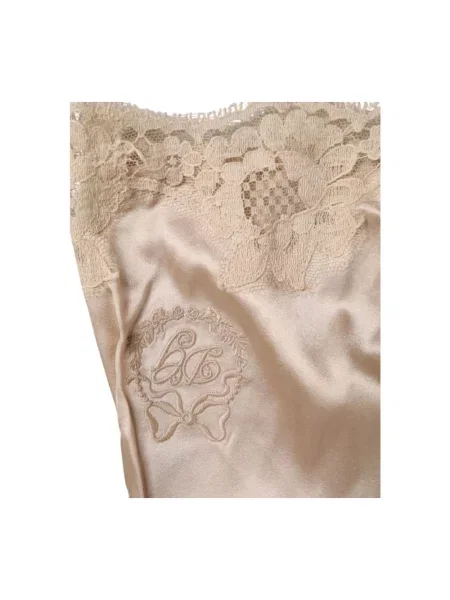 Jedwabny top Dolce And Gabbana beżowy