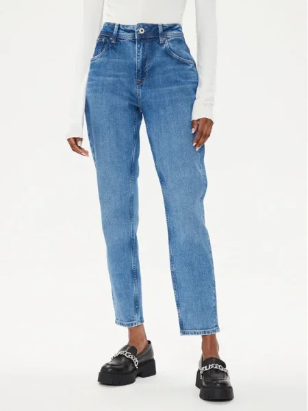 Pepe Jeans Blugi Violet Mom Fit albastru