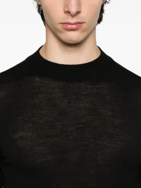 Tricou Rick Owens de lână lung negru