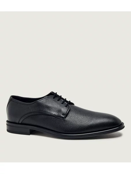 BOSS BLACK De piele pantofi derby Derrek_Derb_grpt negru