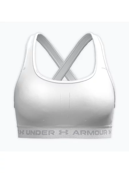 Спортен сутиен Under Armour Crossback Mid white/white/halo gray бяло