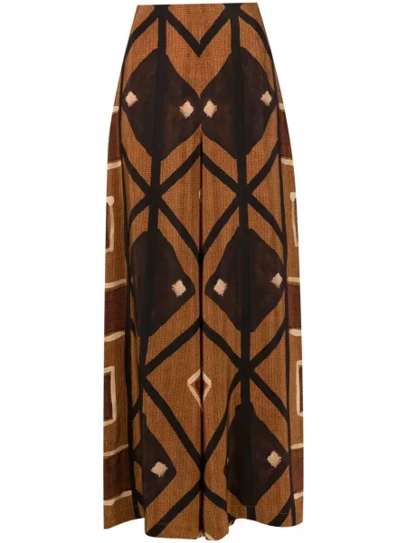 Pantaloni Lenny Niemeyer cu imagine cu imprimeu geometric maro