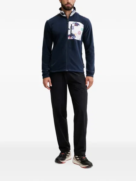 Hanorac cu fermoar Helly Hansen cu model floral cu imagine albastru