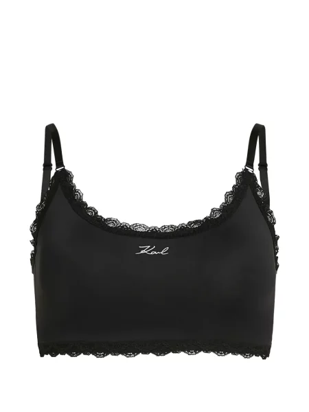Sutien bralette Karl Lagerfeld din dantelă negru