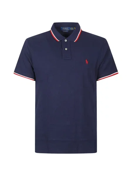 Tricou polo Polo Ralph Lauren cu autograf albastru