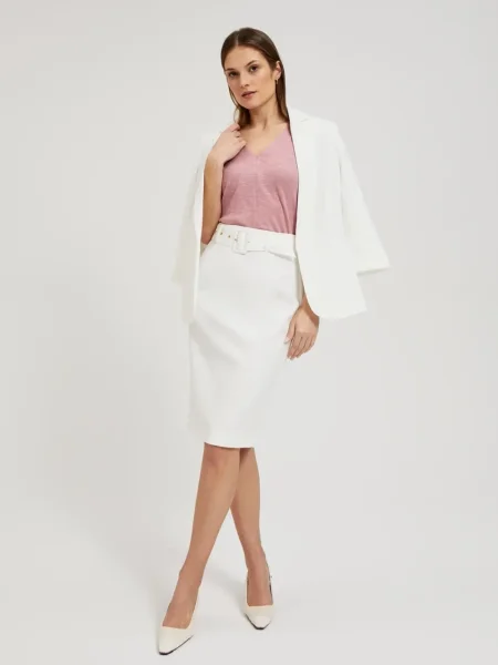 Fustă Marisse stretch alb