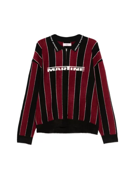 Martine Rose longsleeve Sporty Logo Polo bordowy wzorzysty różowe