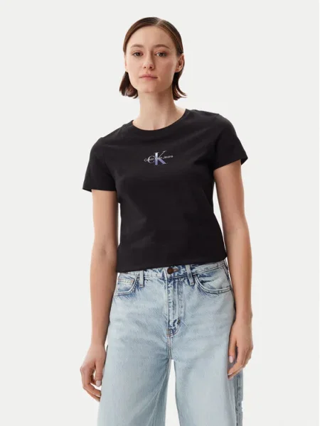 Тениска Calvin Klein Jeans черно