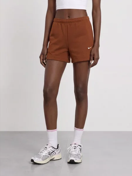 Nike Teplákové Kraťasy Studio Fleece hnědá