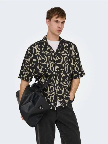 Only & Sons Cămașă ONSHARVI kaki negru