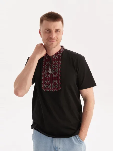Рубашка Merezhka с вышивкой черная