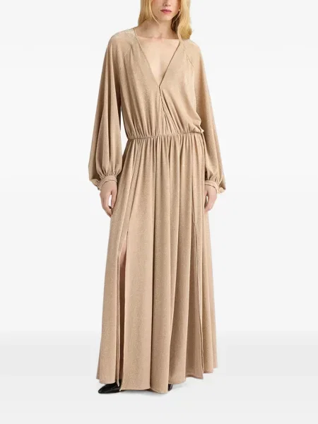 Lung rochie maxi Momoni cu mâneci lungi din jerseu