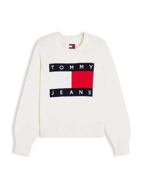 Tommy Jeans Pulover roșu / negru alb