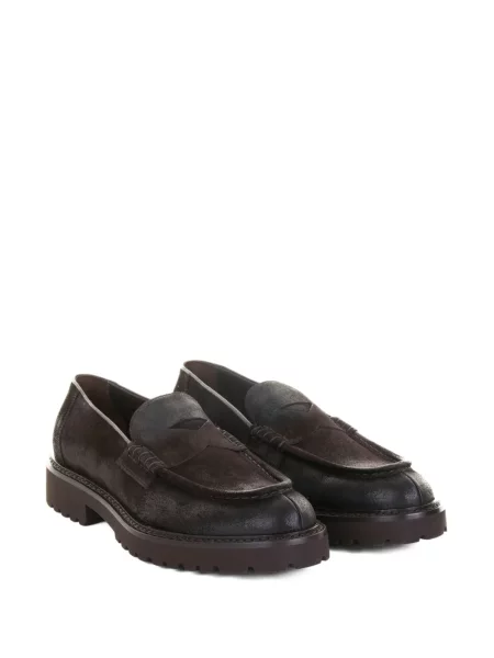 Pantofi loafer Doucal's din piele de căprioară maro