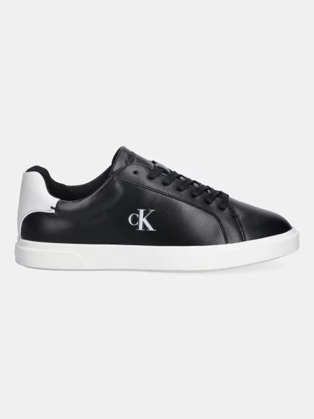 Sneakers Calvin Klein Low Pro Cup Laceup Lth Moire negru