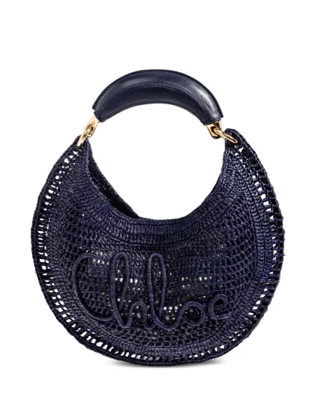 Hímzett shopper táska Chloe kék