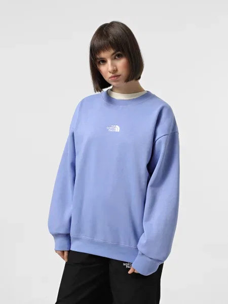 Світшот The North Face Essential Oversize Crew  бавовна/поліестер блакитний