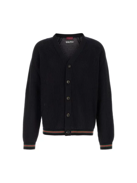 Dzianinowy kardigan Gucci niebieski
