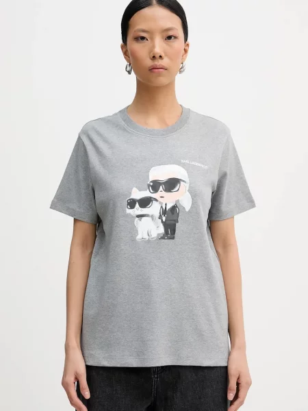 Karl Lagerfeld tricou din IKON gri