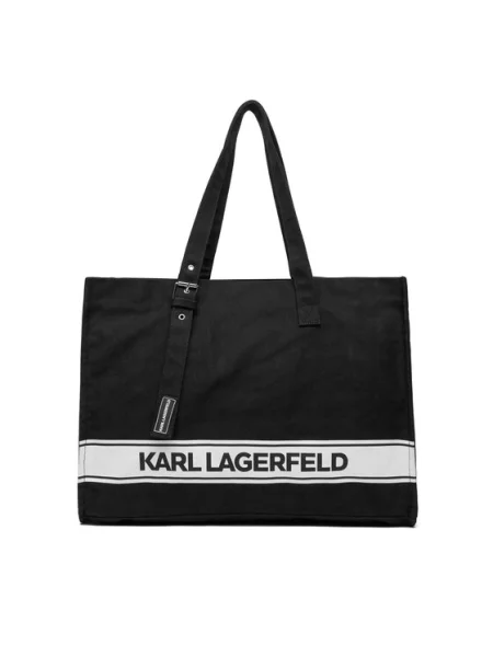 Ročna torba KARL LAGERFELD črna