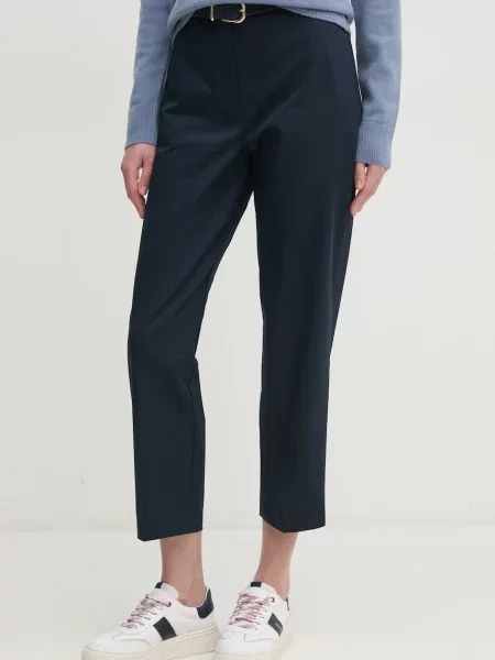 Tommy Hilfiger spodnie proste high waist granatowy