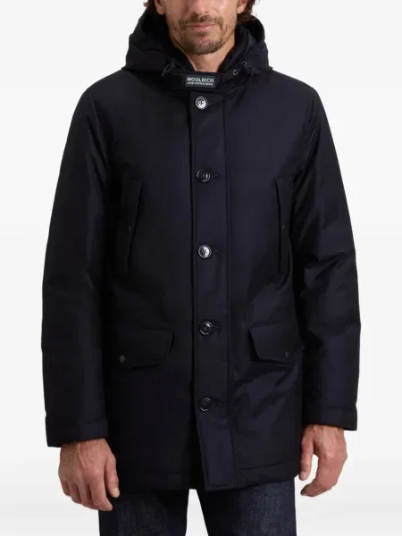 Palton Woolrich cu glugă albastru