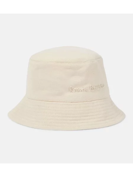Platno klobuk bucket Ruslan Baginskiy z avtogramom bela
