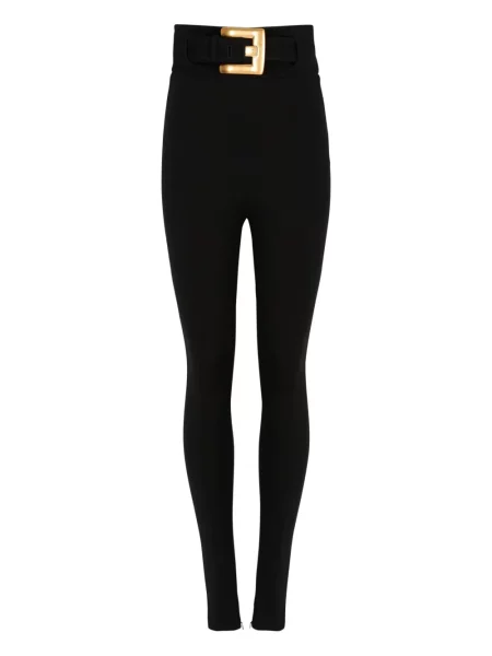 Pantaloni Balmain cu cataramă negru