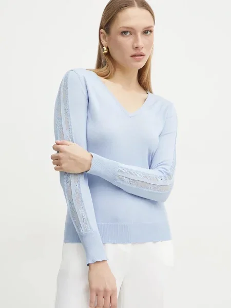 Пуловер Morgan MIELO дамски синьо от лека материя MIELO черно