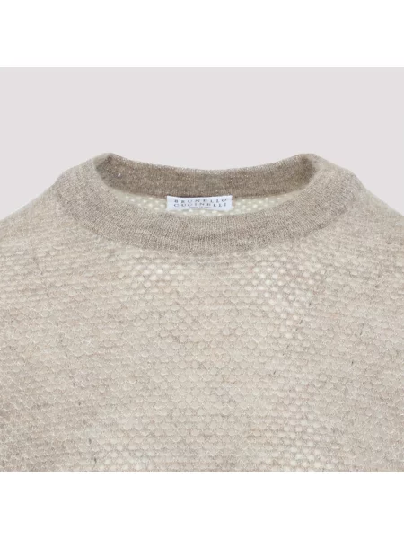 Sweter Brunello Cucinelli wełniany beżowy