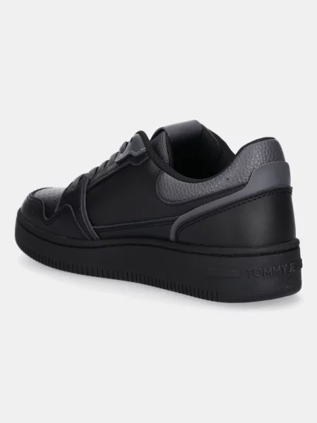 Kožené tenisky Tommy Jeans TJW RETRO BASKET SNEAKER černá