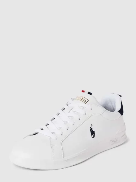 Lniane sneakersy Polo Ralph Lauren białe