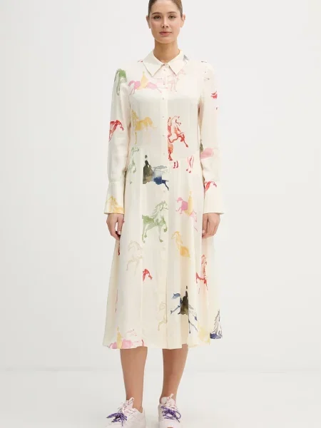 Stine Goya sukienka letnia z beżowa