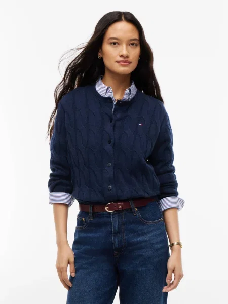 TOMMY HILFIGER Geacă tricotată bleumarin