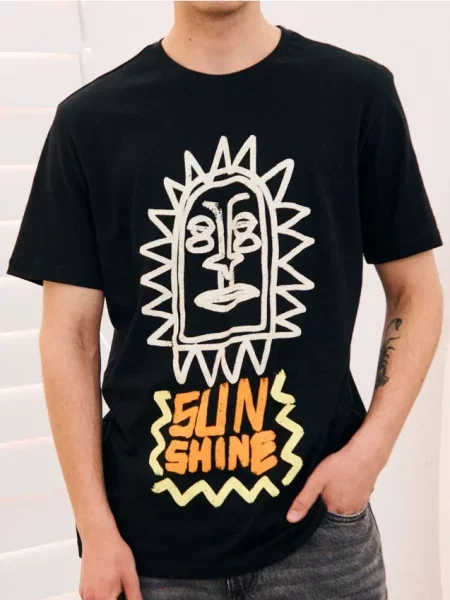 Sinsay Tričko s krátkým rukávem černá