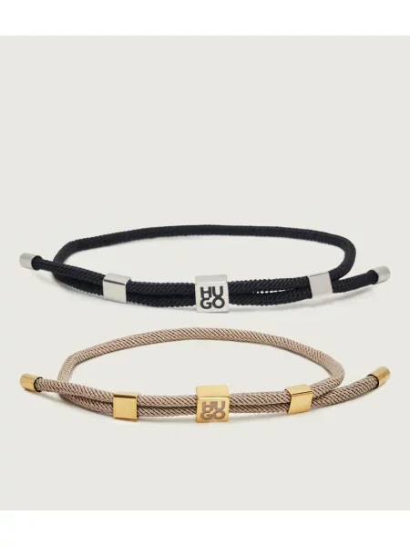 HUGO set de brățări pentru bărbați pachet de 2 negru