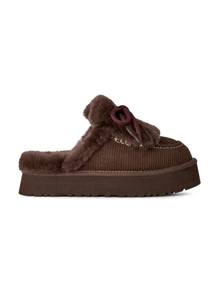 UGG papuci de casă pentru femei din piele întoarsă W Disquette Heritage maro