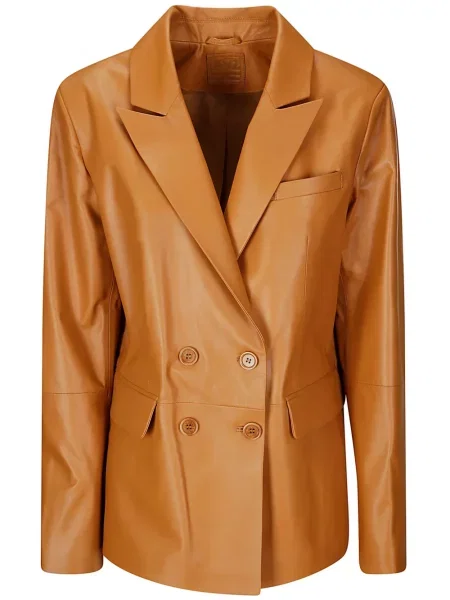 Kožni blejzer Desa 1972 smeđa