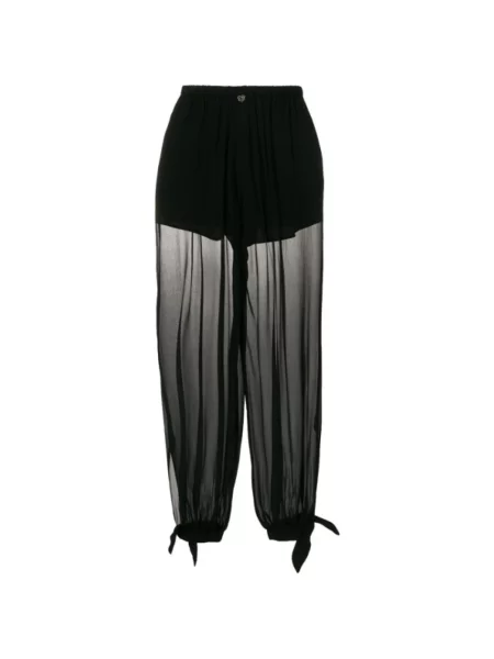 Przezroczyste spodnie Twinset czarne