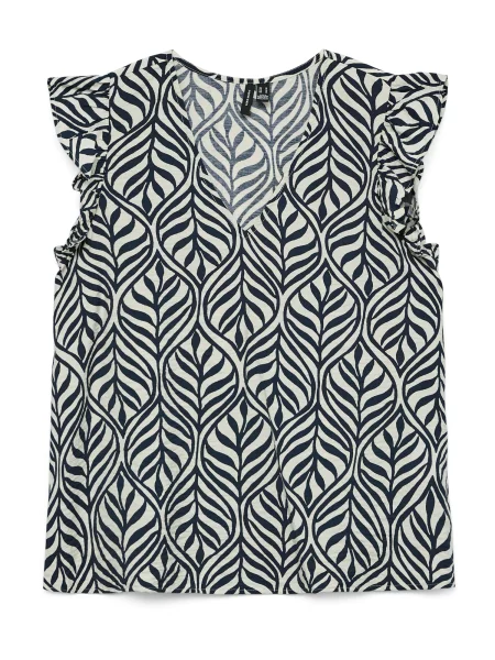 VERO MODA Blúzka VMJOSIE nebielená / námornícka modrá