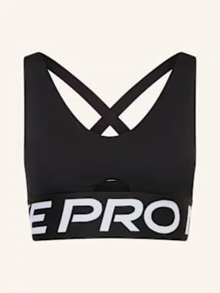 Nike Sportovní Podprsenka Pro Indy Plunge černá/ světle šedá černá