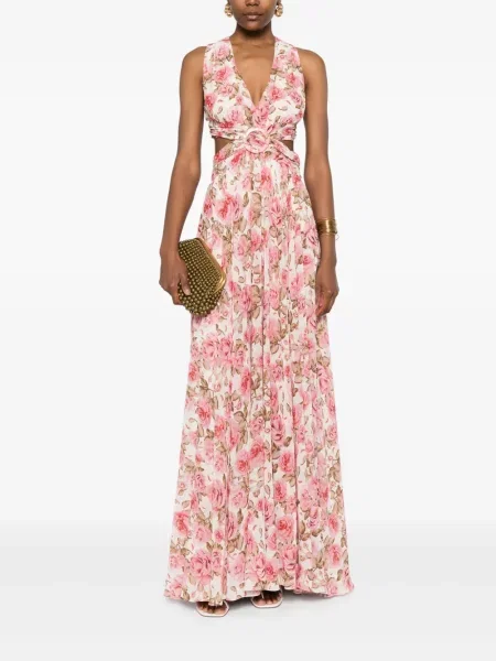 Rochie Nissa cu model floral cu imagine de costum