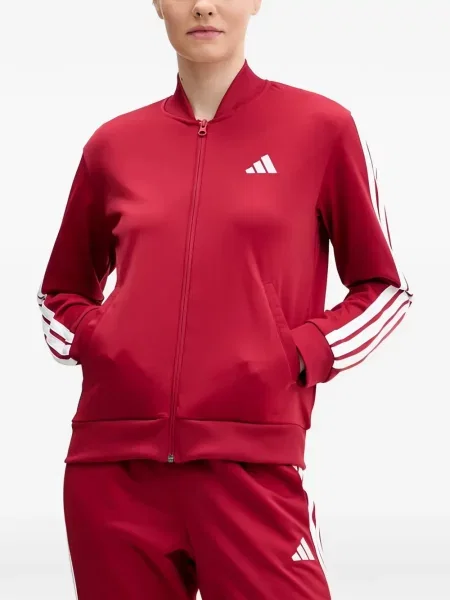 Komplet dresowy Adidas koronkowy sznurowany w paski różowy