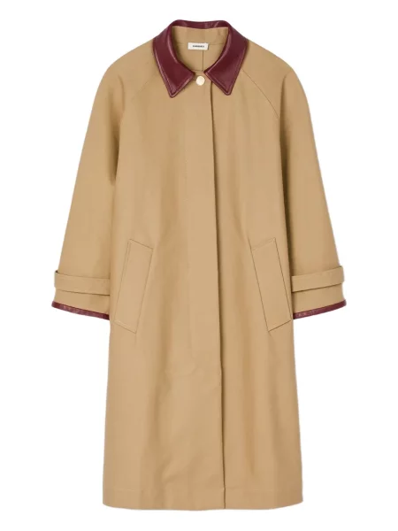 Palton Sandro din piele maro